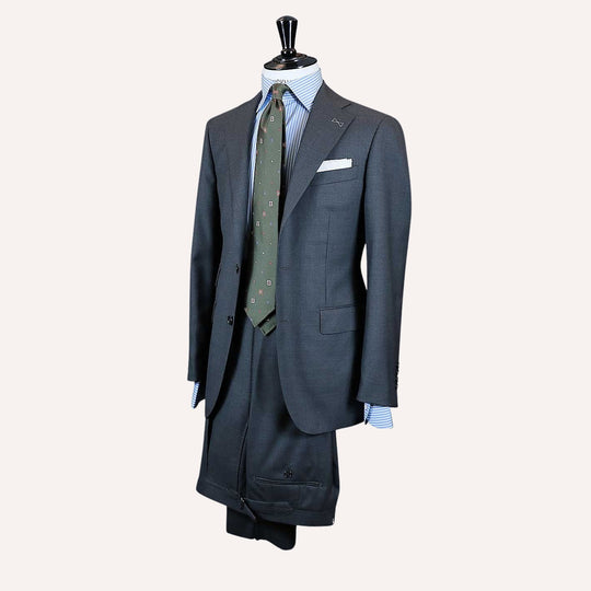 Grey Classic Wool Suit - White Line