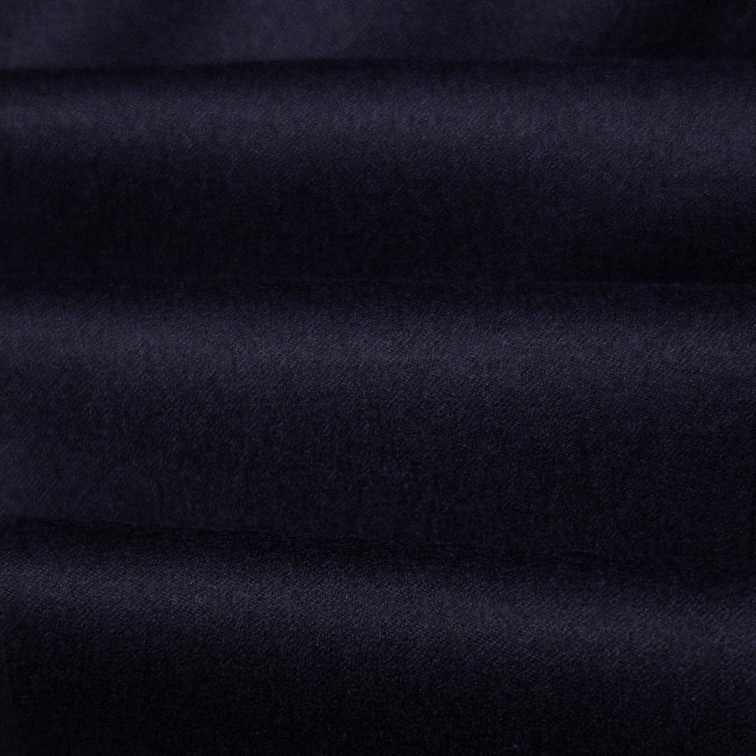 Navy Virgin Wool Slim Trousers