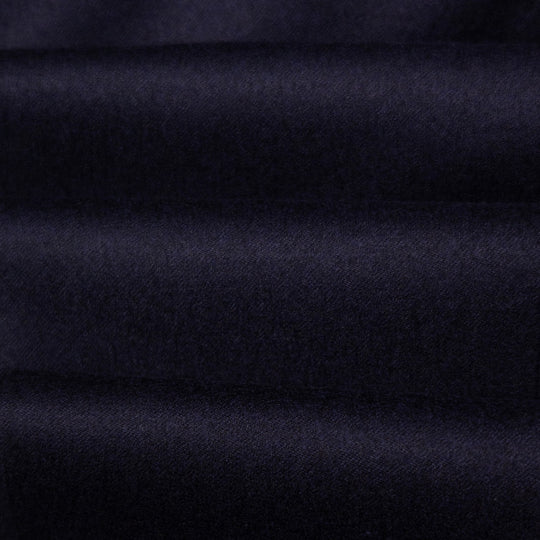 Navy Virgin Wool Slim Trousers
