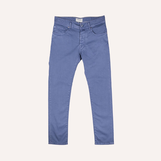 Dove Blue Honeycomb 5 pocket Trousers