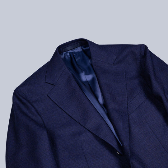 Navy Hopsack Wool Aida Blazer