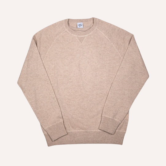 Beige Raglan Cashmere Sweater