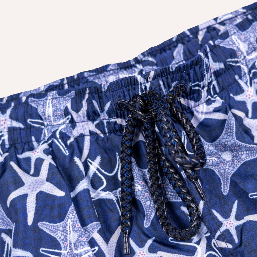 Navy Starfish Printed Swim Shorts
