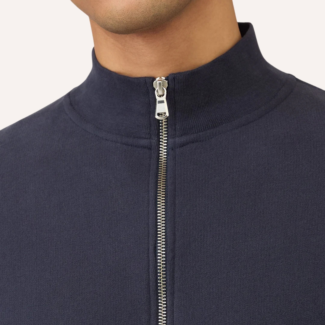 Navy Half-Zip Loopback Sweatshirt