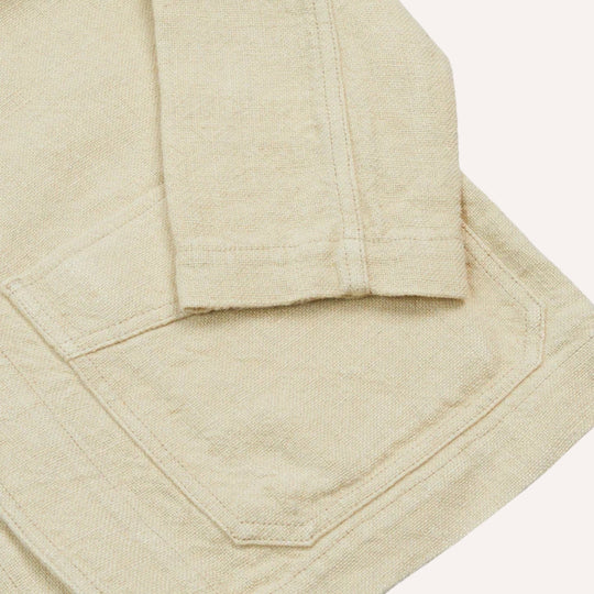 Ecru Linen Five-Pocket Chore Jacket