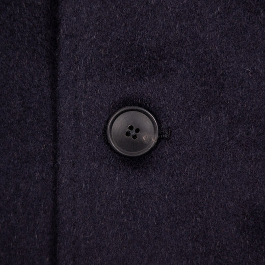 Navy Camel Hair Single Breasted Coat