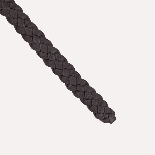 Black Nubuck Woven Brass Buckle 30mm Belt