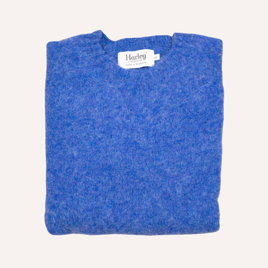 Cobalt Blue Lambswool Crewneck Sweater