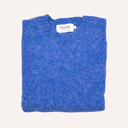 Cobalt Blue Lambswool Crewneck Sweater