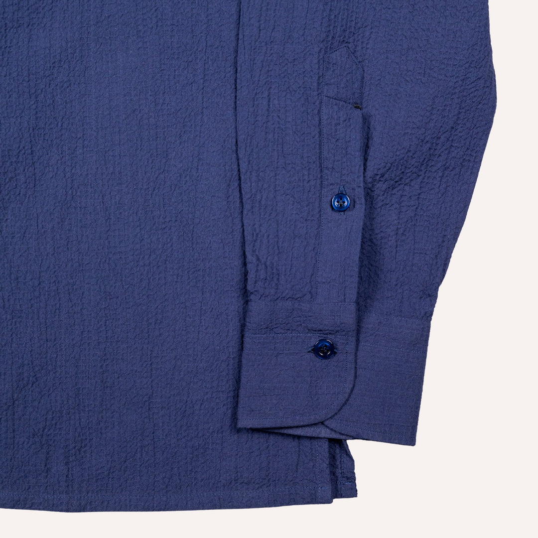 Navy Mandarin Seersucker Popover