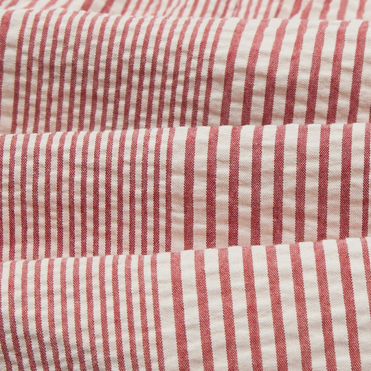 Red & White Seersucker Stripe Drawstring Short