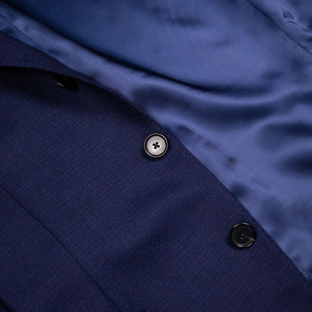 Navy Hopsack Wool Aida Blazer