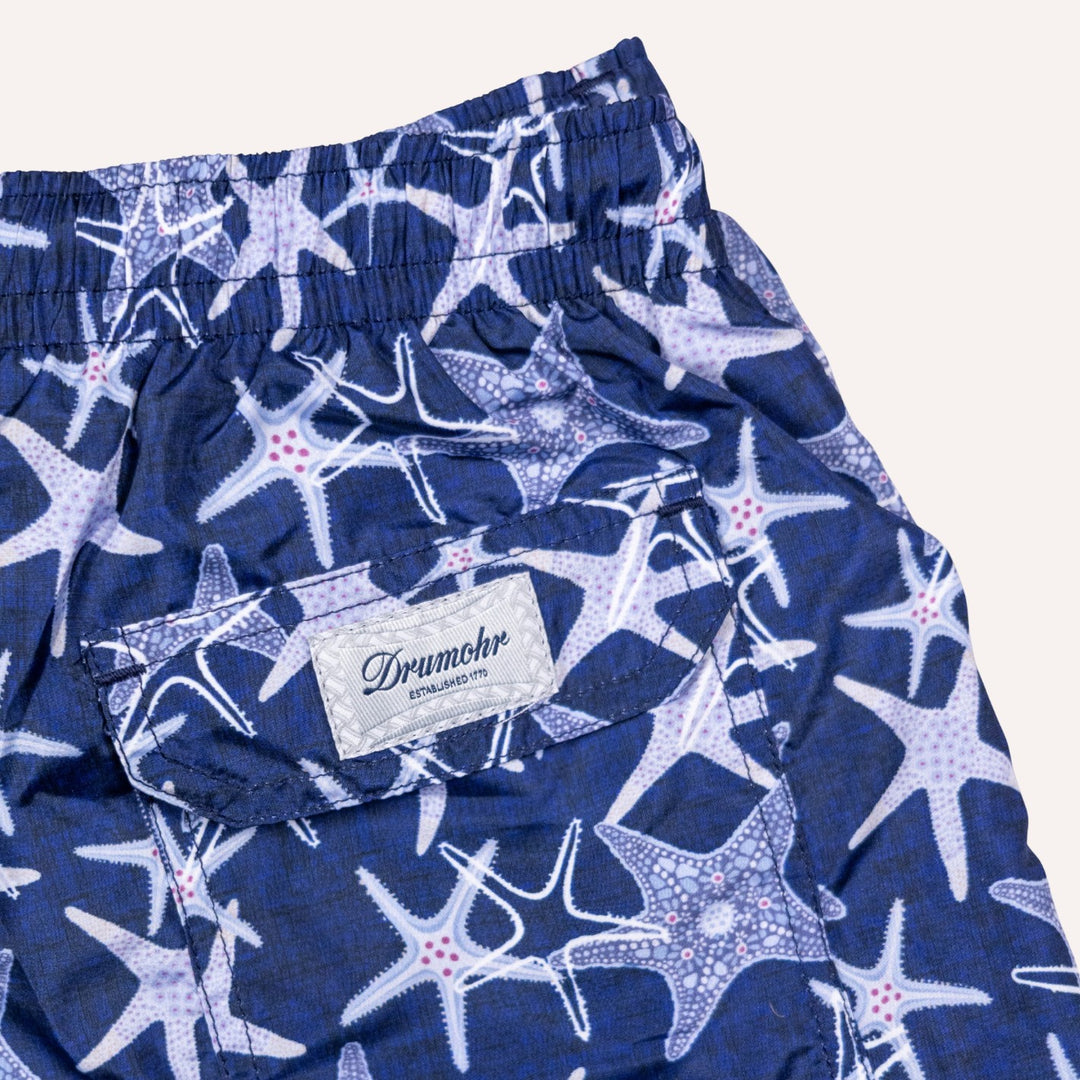 Navy Starfish Printed Swim Shorts