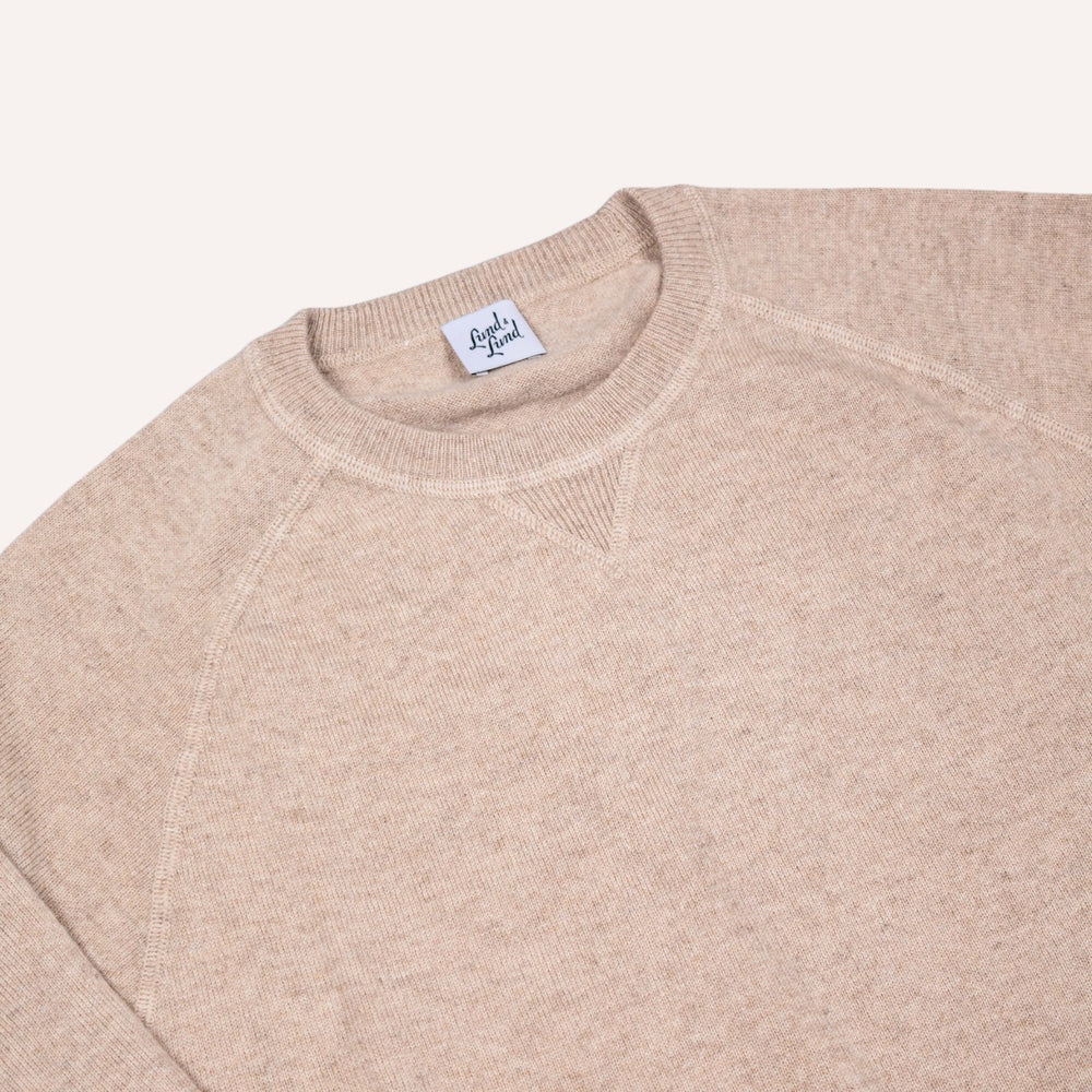 Beige Raglan Cashmere Sweater