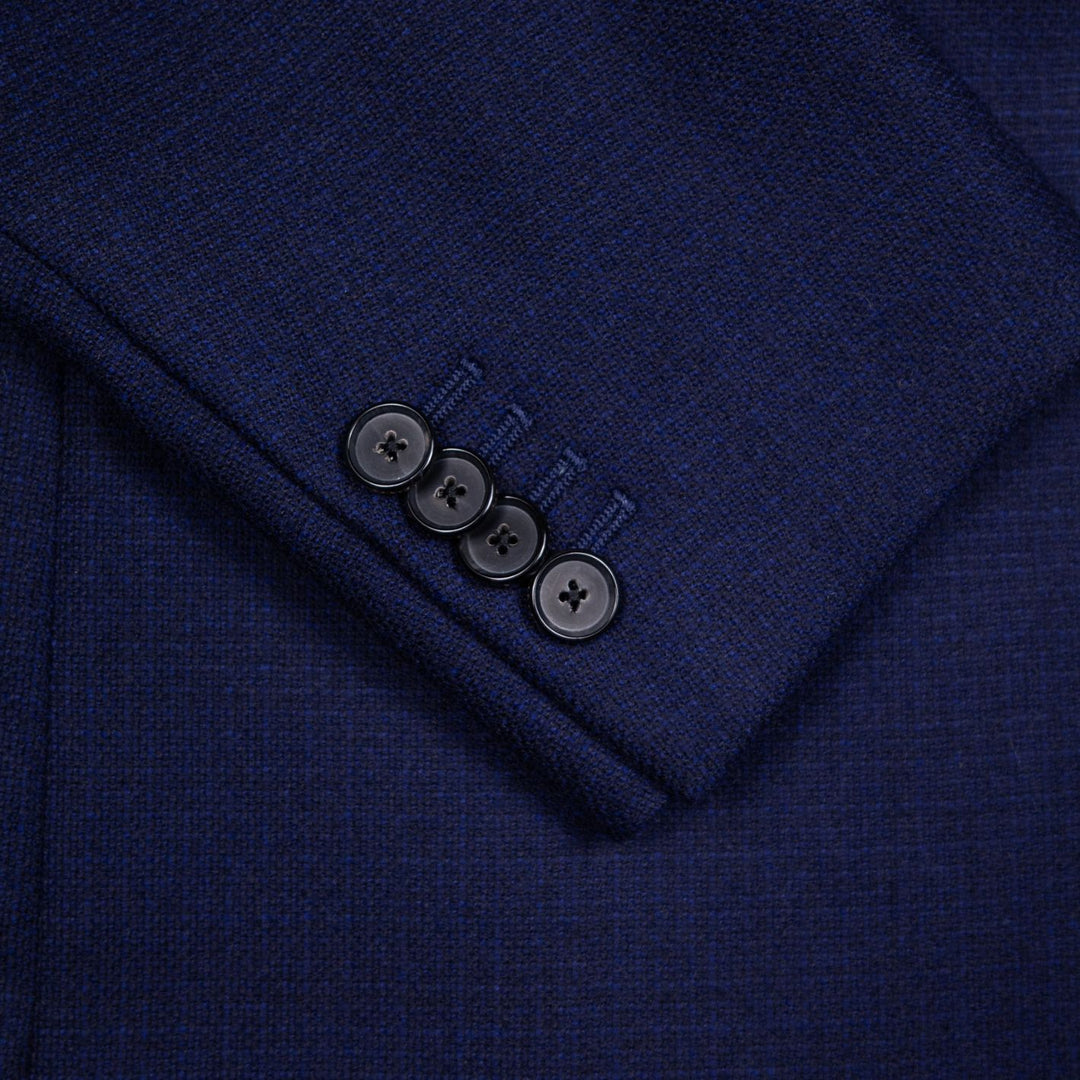 Navy Hopsack Wool Aida Blazer