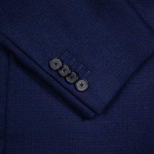 Navy Hopsack Wool Aida Blazer