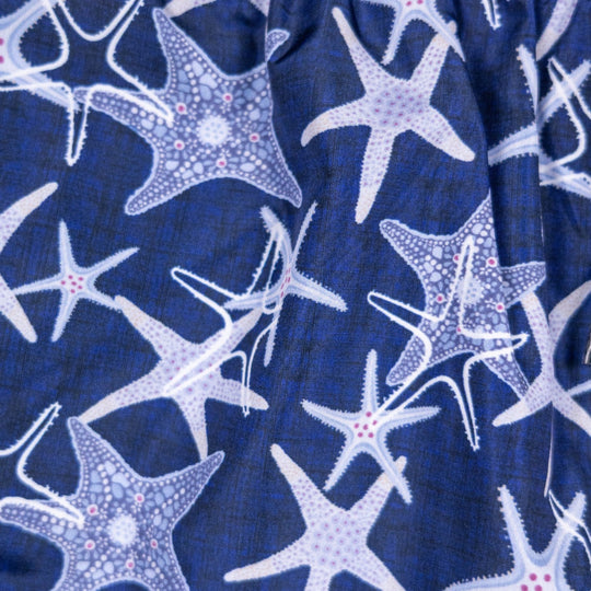 Navy Starfish Printed Swim Shorts