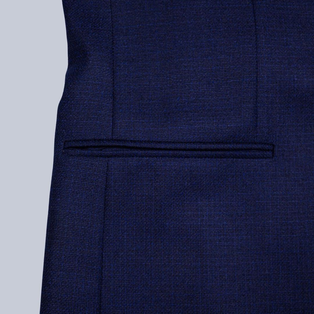 Navy Hopsack Wool Aida Blazer