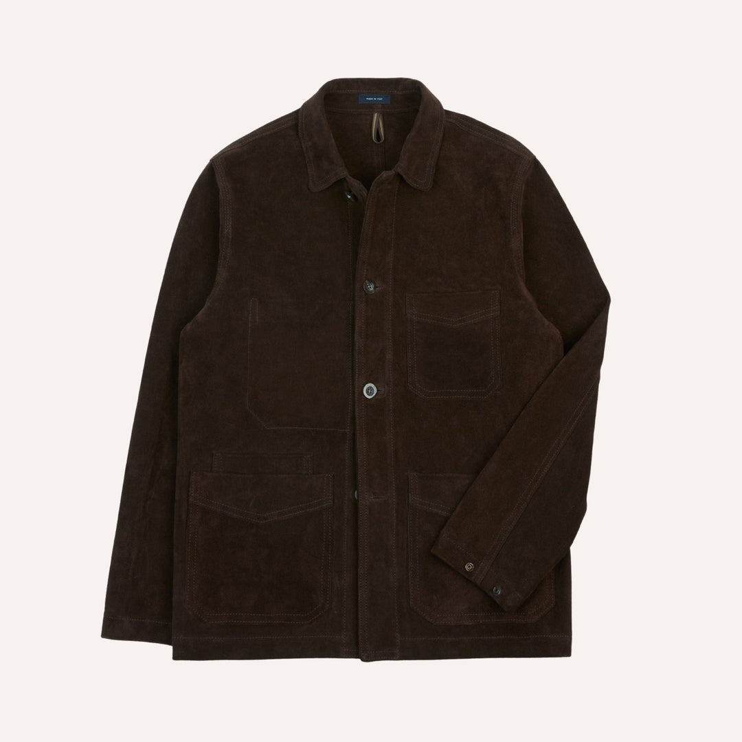 Dark Brown Heavyweight Suede Five-Pocket Chore