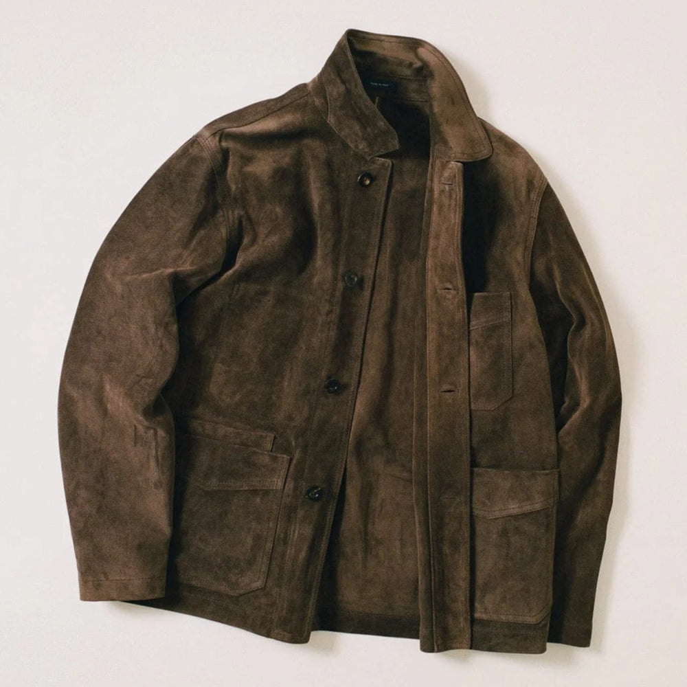 Dark Brown Heavyweight Suede Five-Pocket Chore