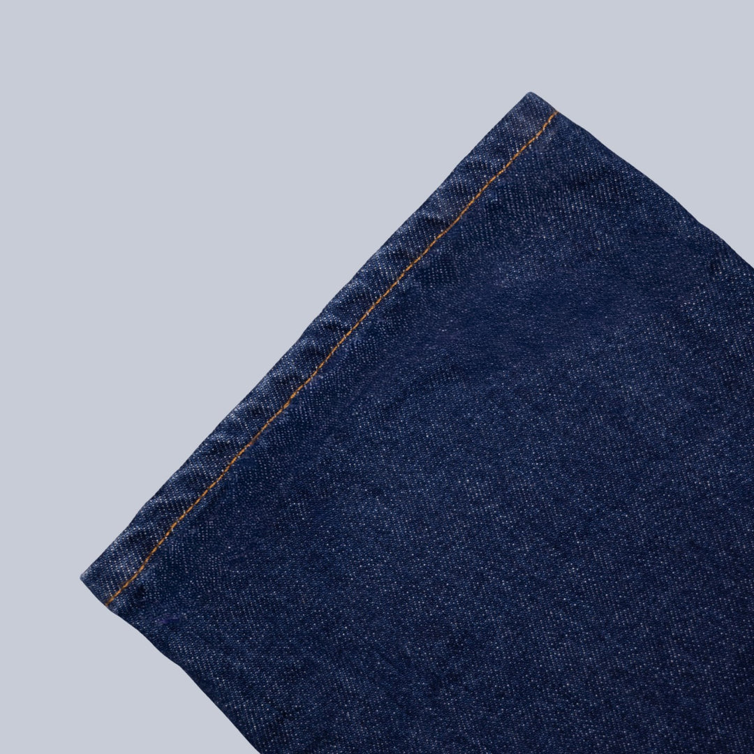 Dark Blue Denim Straight Fit Trousers