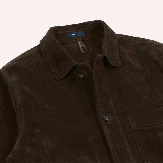 Dark Brown Heavyweight Suede Five-Pocket Chore