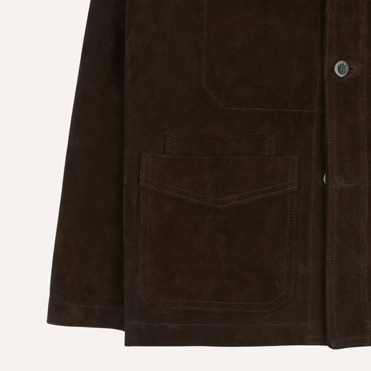 Dark Brown Heavyweight Suede Five-Pocket Chore