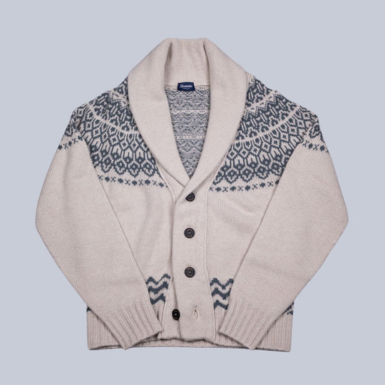 Beige Cashmere Ski Cardigan