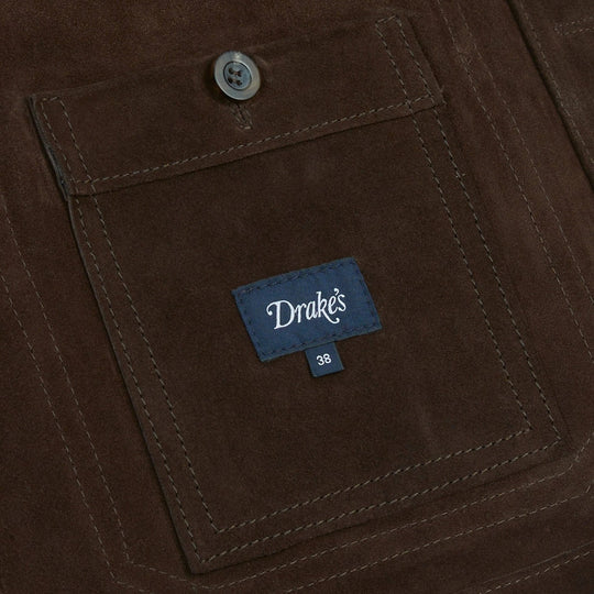 Dark Brown Heavyweight Suede Five-Pocket Chore
