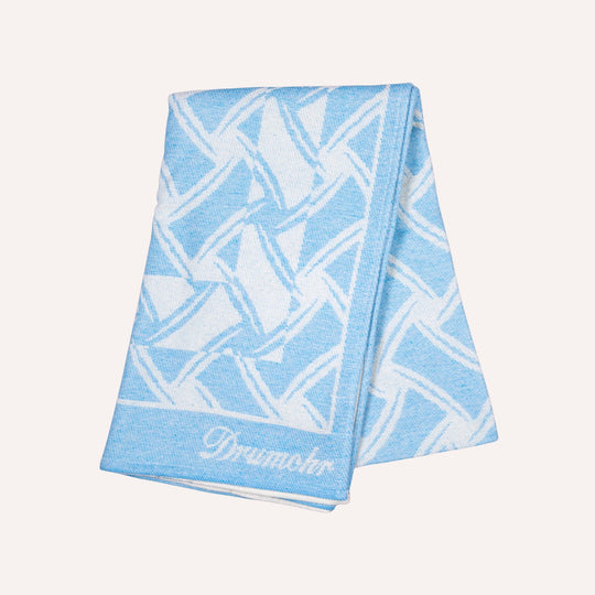 Coral Blue & White Patterned Beach Towel