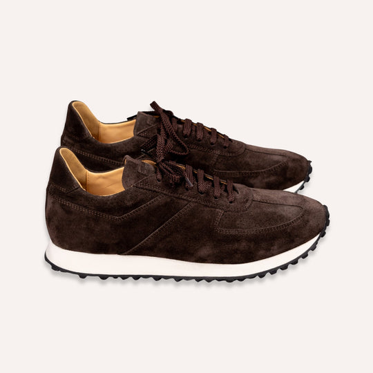 Dark Brown Stride Suede Sneakers