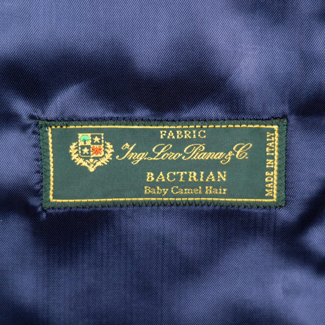 Navy Camel Hair Single Breasted Coat
