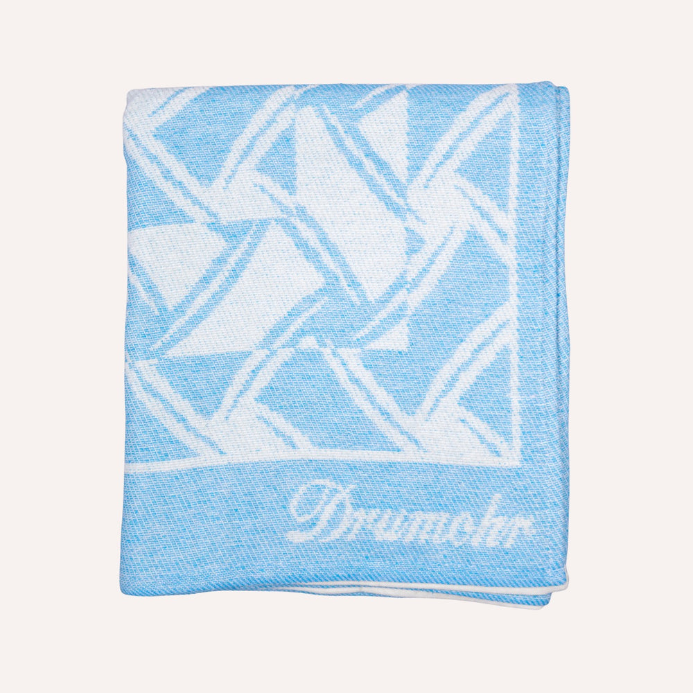 Coral Blue & White Patterned Beach Towel