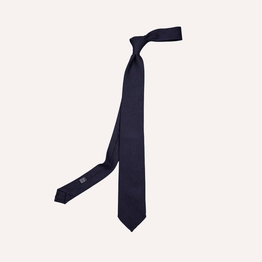 Navy Grenadine Silk Tie