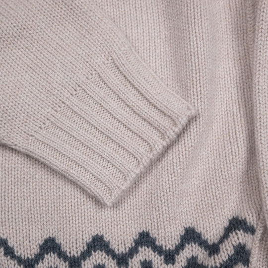 Beige Cashmere Ski Cardigan