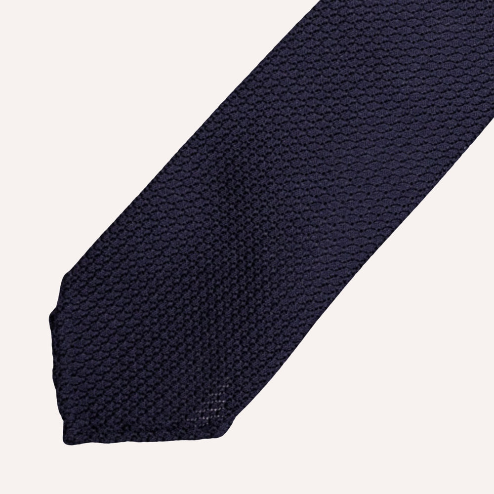 Navy Grenadine Silk Tie