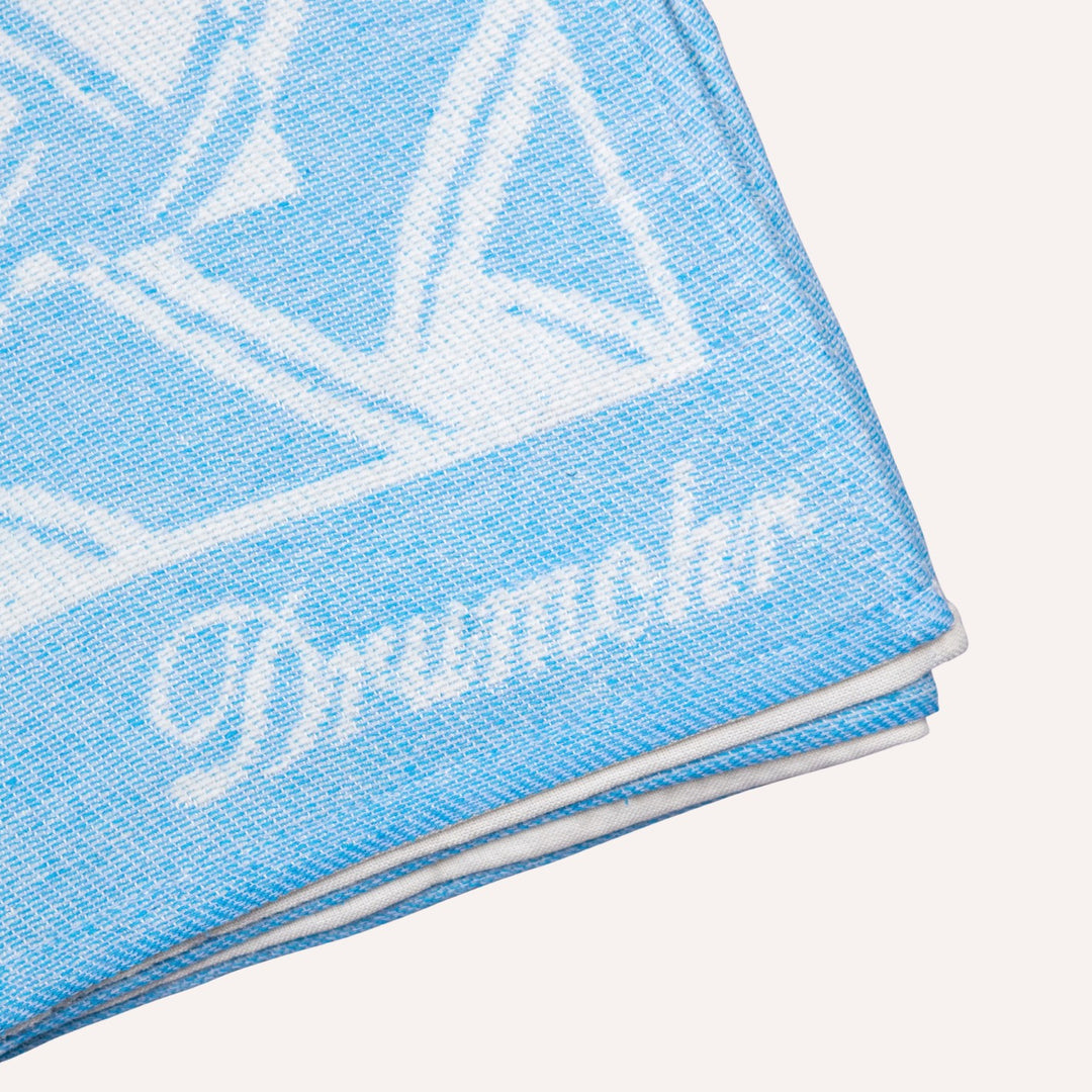 Coral Blue & White Patterned Beach Towel