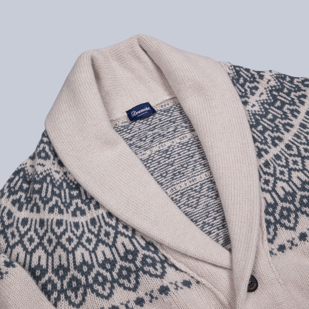 Beige Cashmere Ski Cardigan