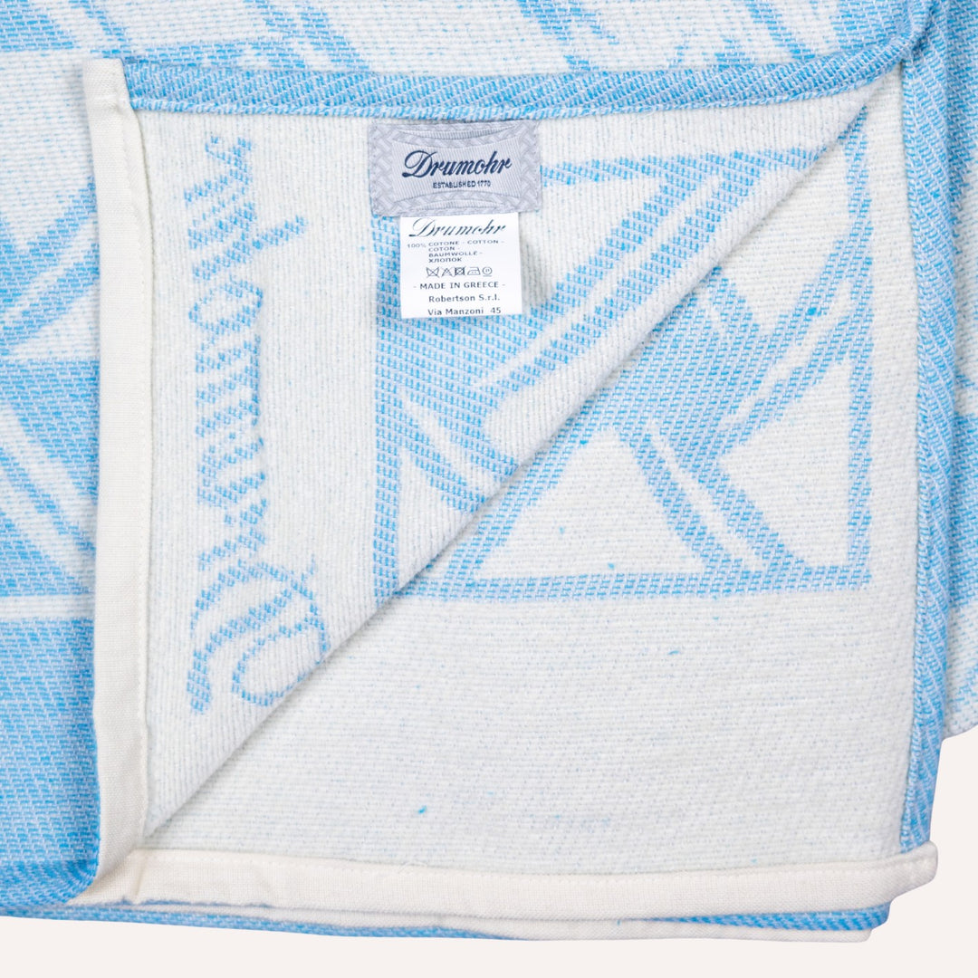 Coral Blue & White Patterned Beach Towel