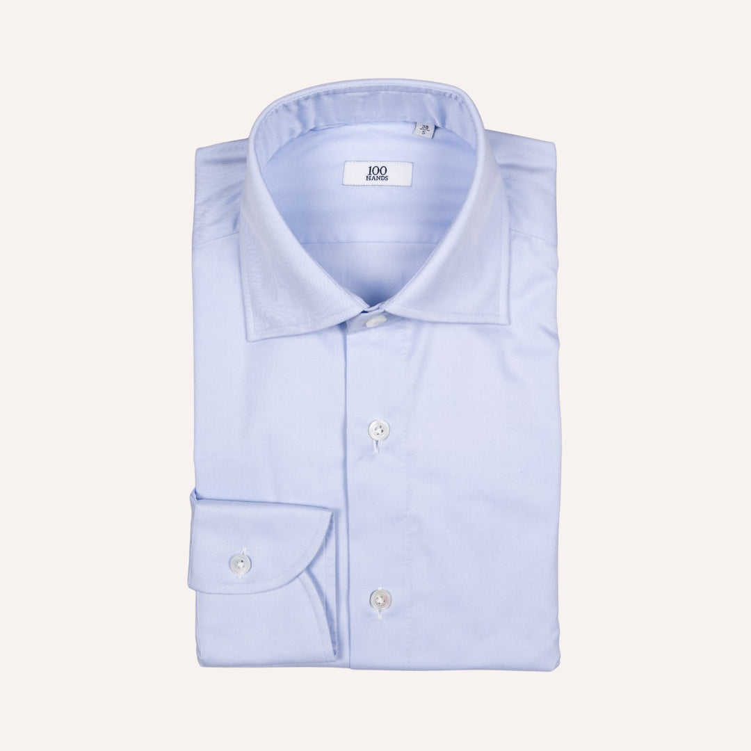 Light Blue Cutaway Cotton Poplin Shirt