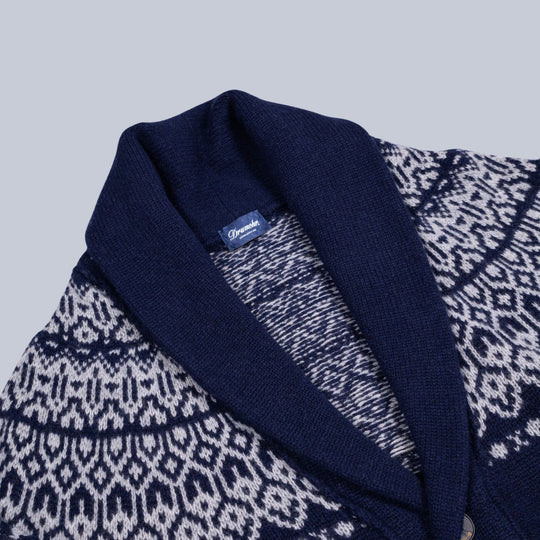 Navy Cashmere Ski Cardigan