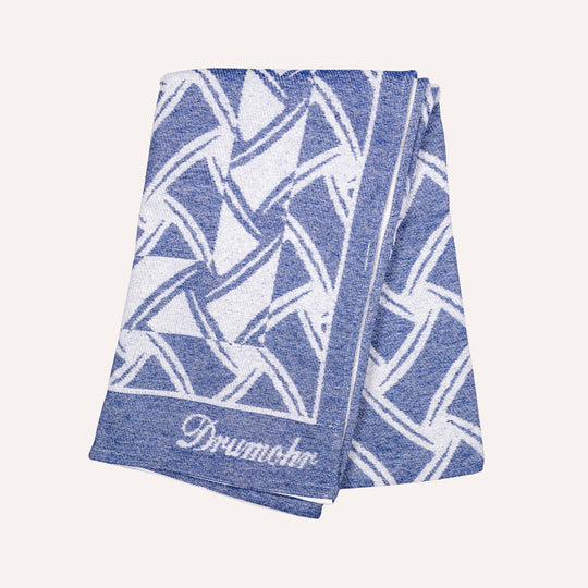 Navy & White Patterned Beach Towel