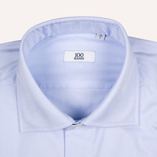 Light Blue Cutaway Cotton Poplin Shirt