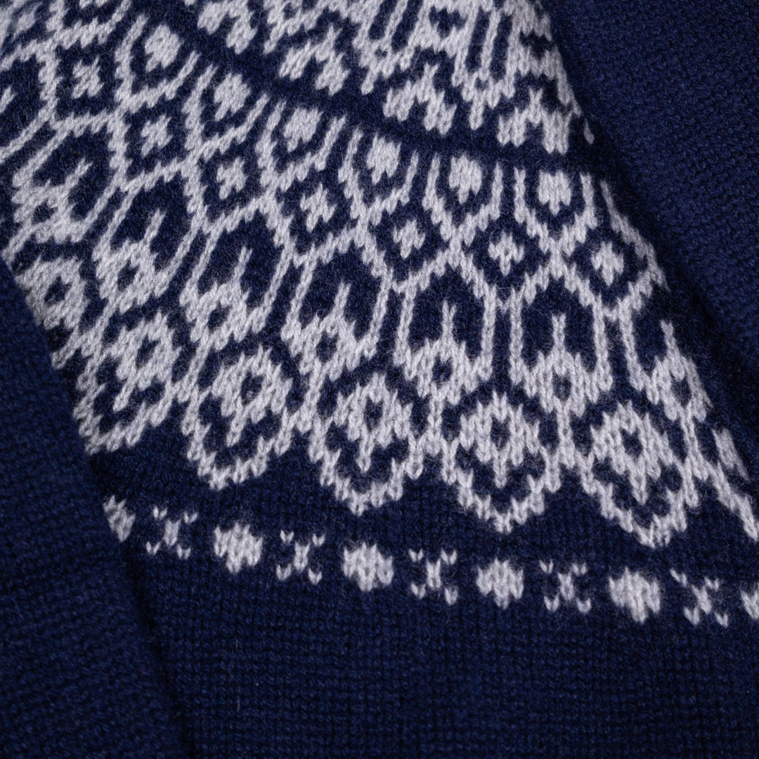 Navy Cashmere Ski Cardigan