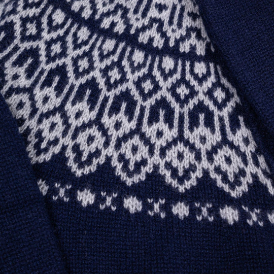 Navy Cashmere Ski Cardigan