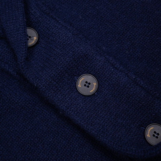 Navy Cashmere Ski Cardigan