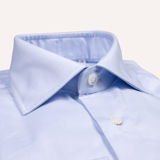 Light Blue Cutaway Cotton Poplin Shirt