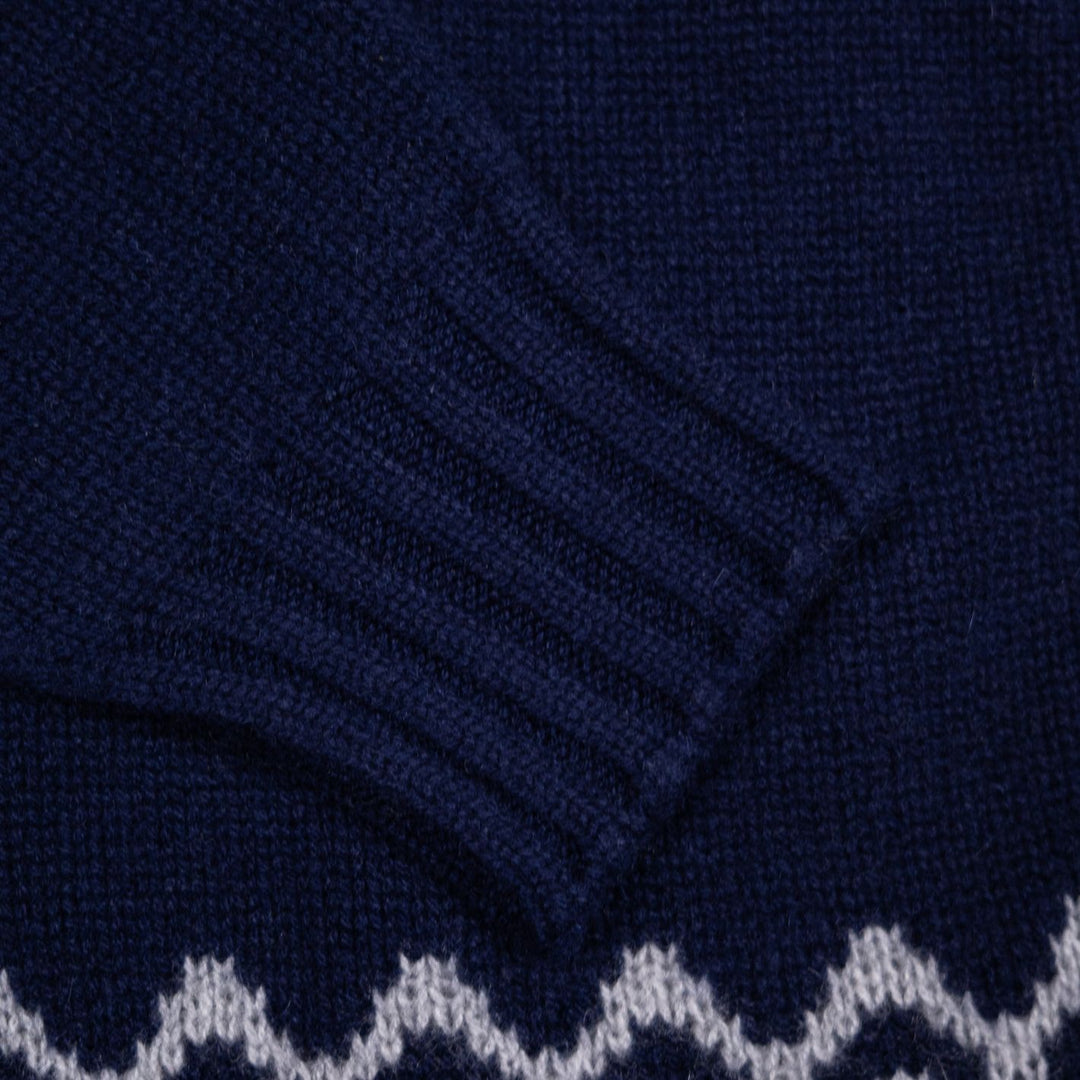 Navy Cashmere Ski Cardigan