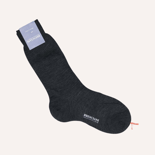 Charcoal Wool Blend Ankle Length Socks
