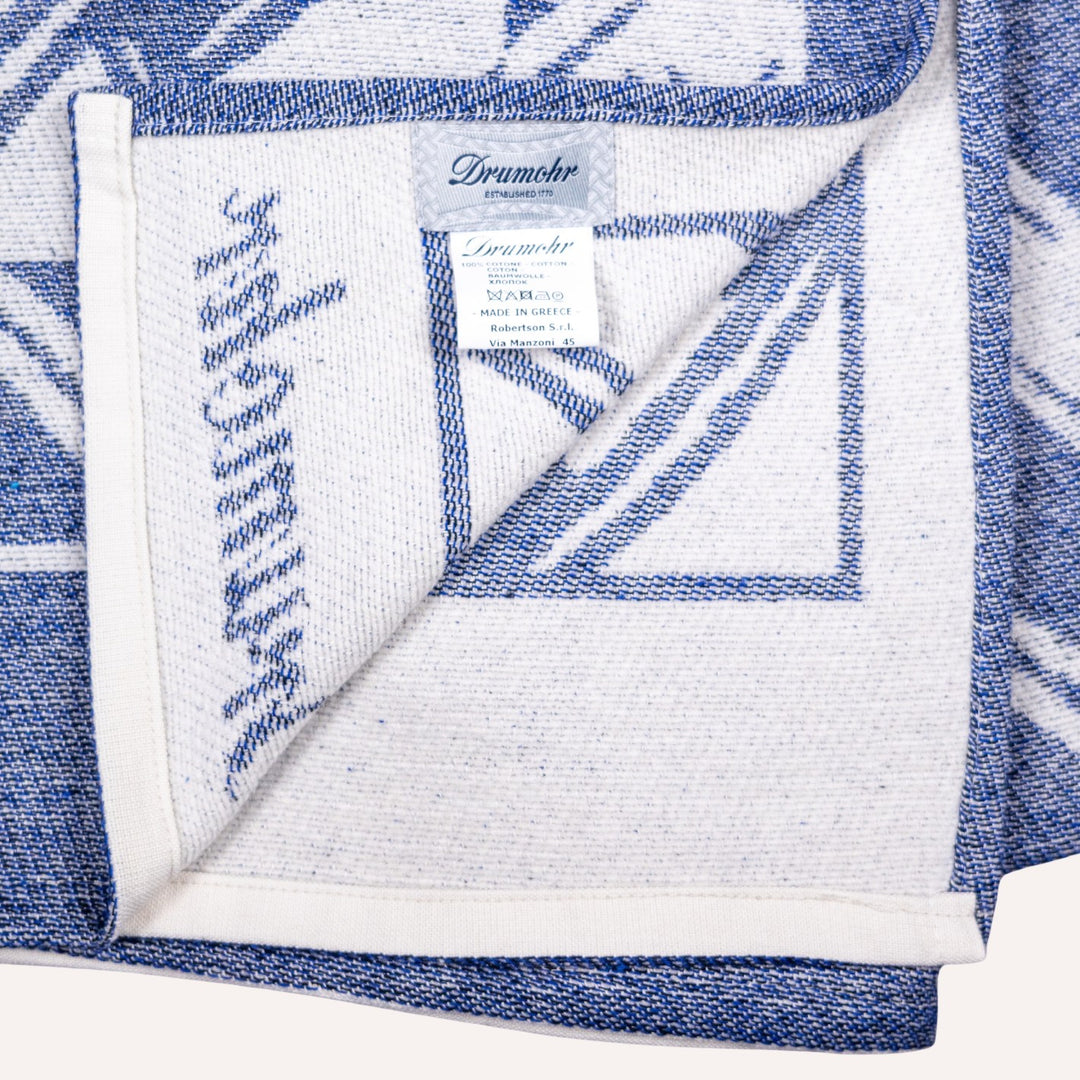 Navy & White Patterned Beach Towel